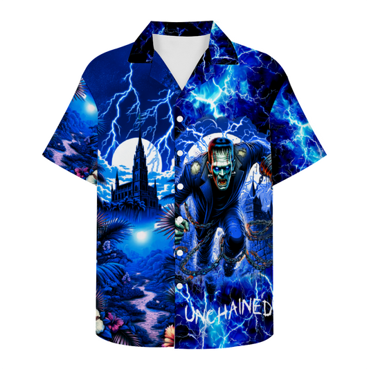 Frankenstein Unchained Custom Hawaiian Short Sleeve Shirt Button Down