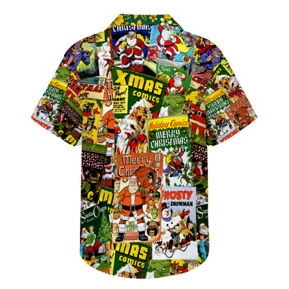 Custom Vintage Holiday Short Sleeve Shirt Button Down