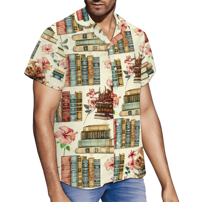 The Book Nerd Short Sleeve Hawaiian Shirt Button Down
