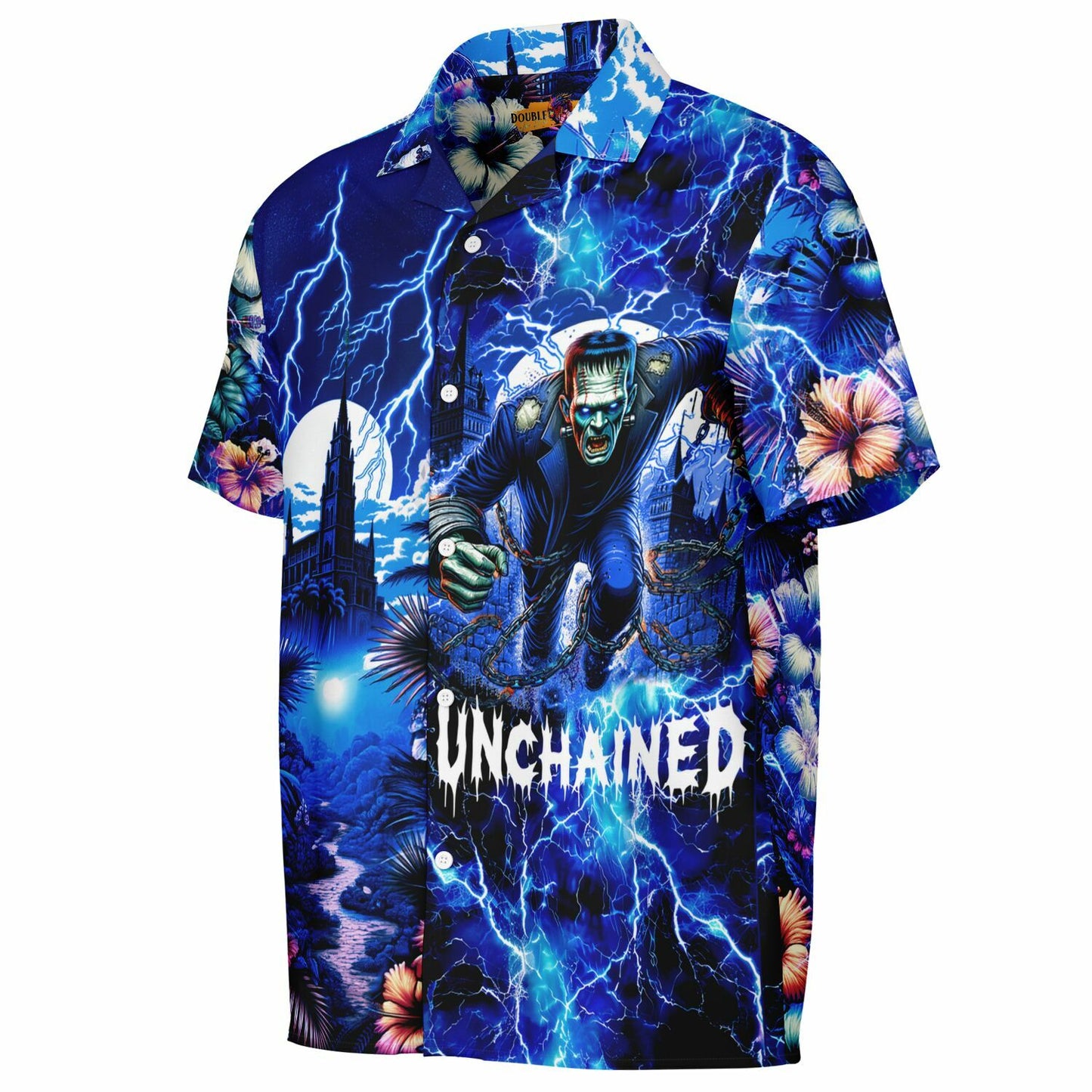 Frankenstein Unchained Short Sleeve Button-Down Hawaiian Shirt