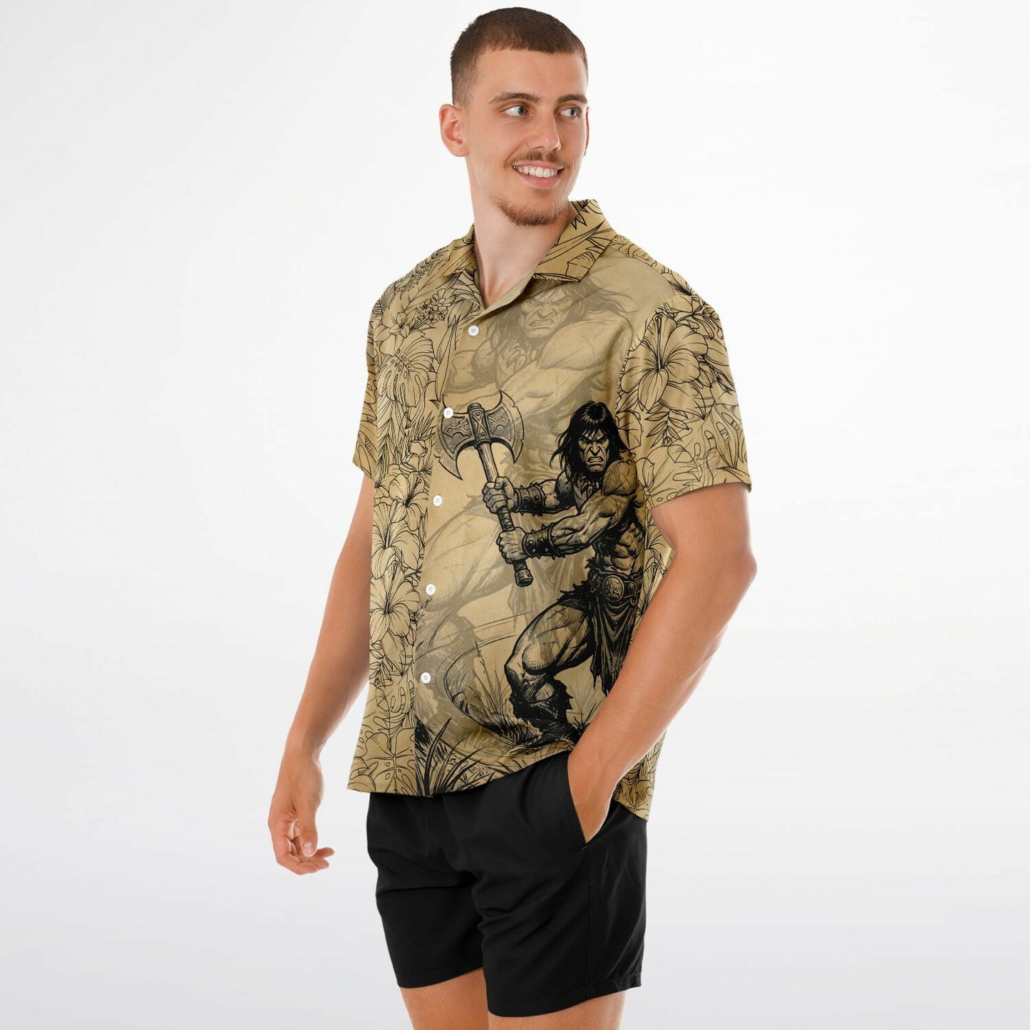 The Barbarian Hawaiian Short Sleeve Button-Down Shirt