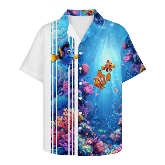 Finding Underwater Paradise Short Sleeve Hawaiian Shirt Button Down