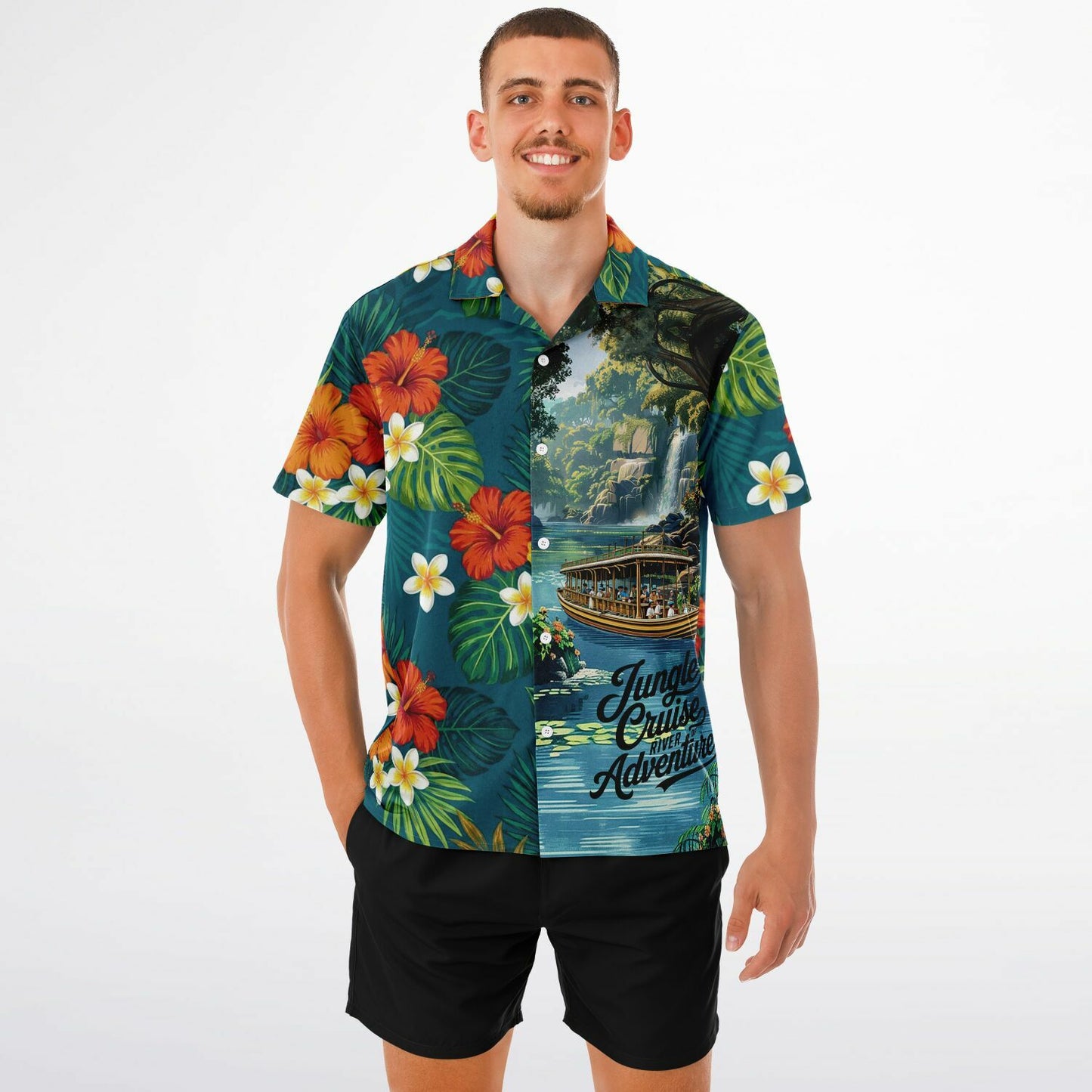 Jungle Cruise Adventure Short Sleeve Button-Down Hawaiian Shirt