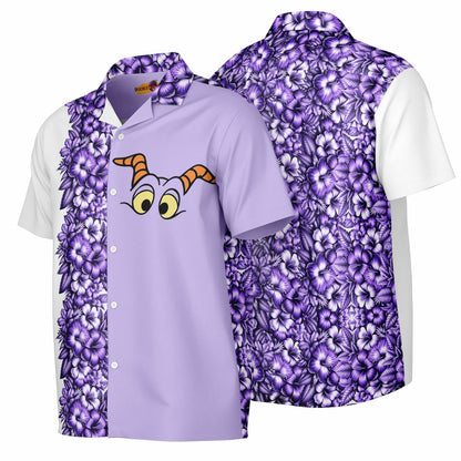 Figment Journey into Imagination Spread Collar Short Sleeve Button-Down Hawaiian Shirt