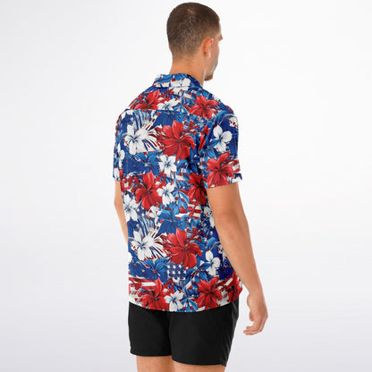 Mickey Mouse SteamBoat Willie Short Sleeve Hawaiian Button-Down Shirt