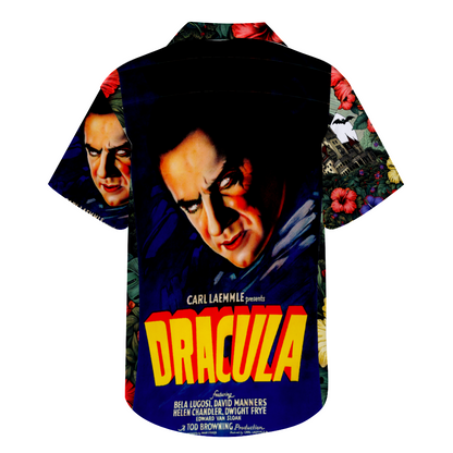 Classic Dracula Movie Style Hawaiian Short Sleeve Shirt Button Down