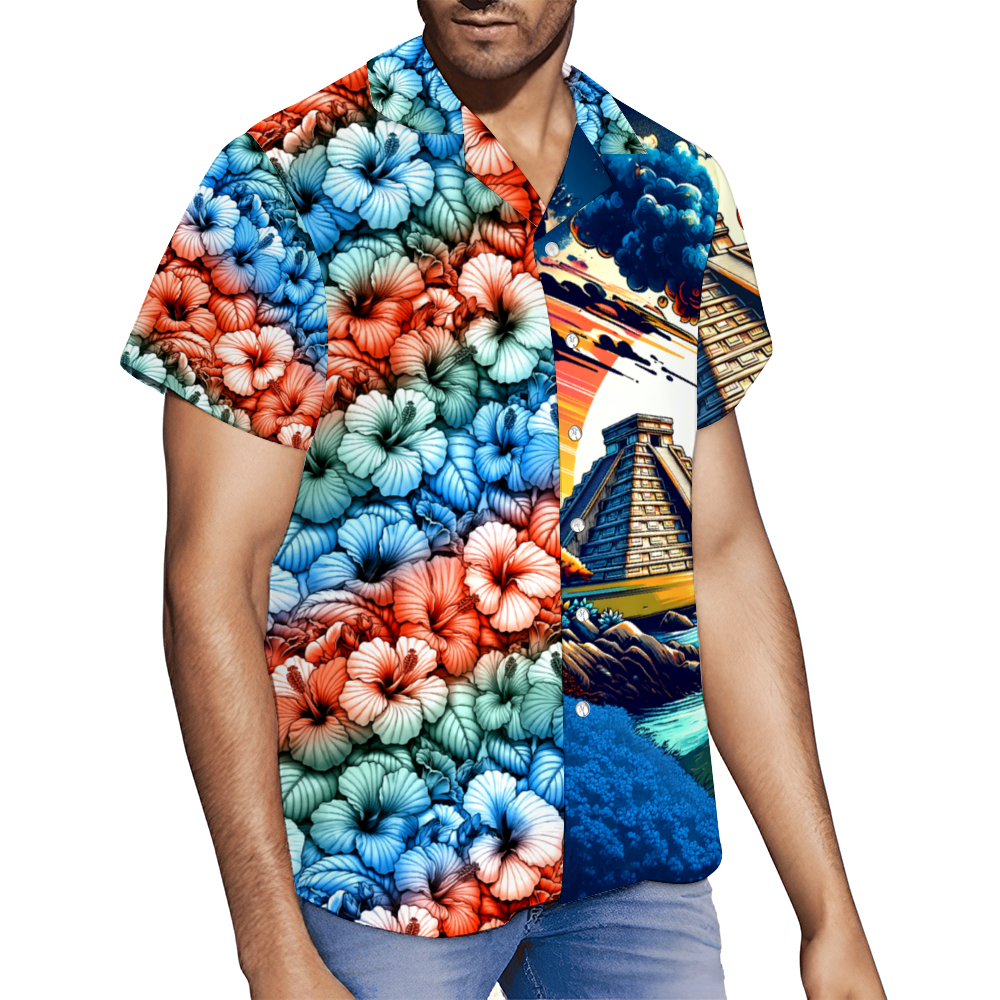 Custom El Rio Del Tiempo Classic Short Sleeve Hawaiian Shirt Button Down