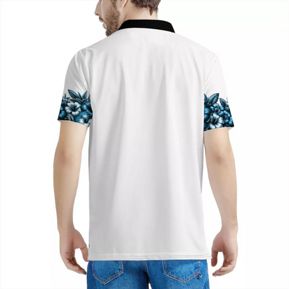 Custom Alice in Wonderland Steam Punk Style White & Black Classic Polo Shirt