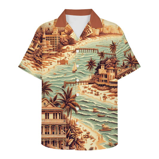 Custom Vintage Florida II Short Sleeve Shirt Button Down