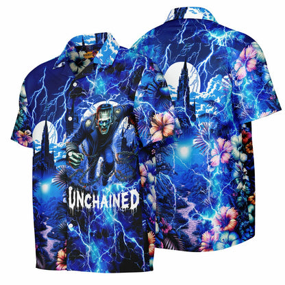 Frankenstein Unchained Short Sleeve Button-Down Hawaiian Shirt
