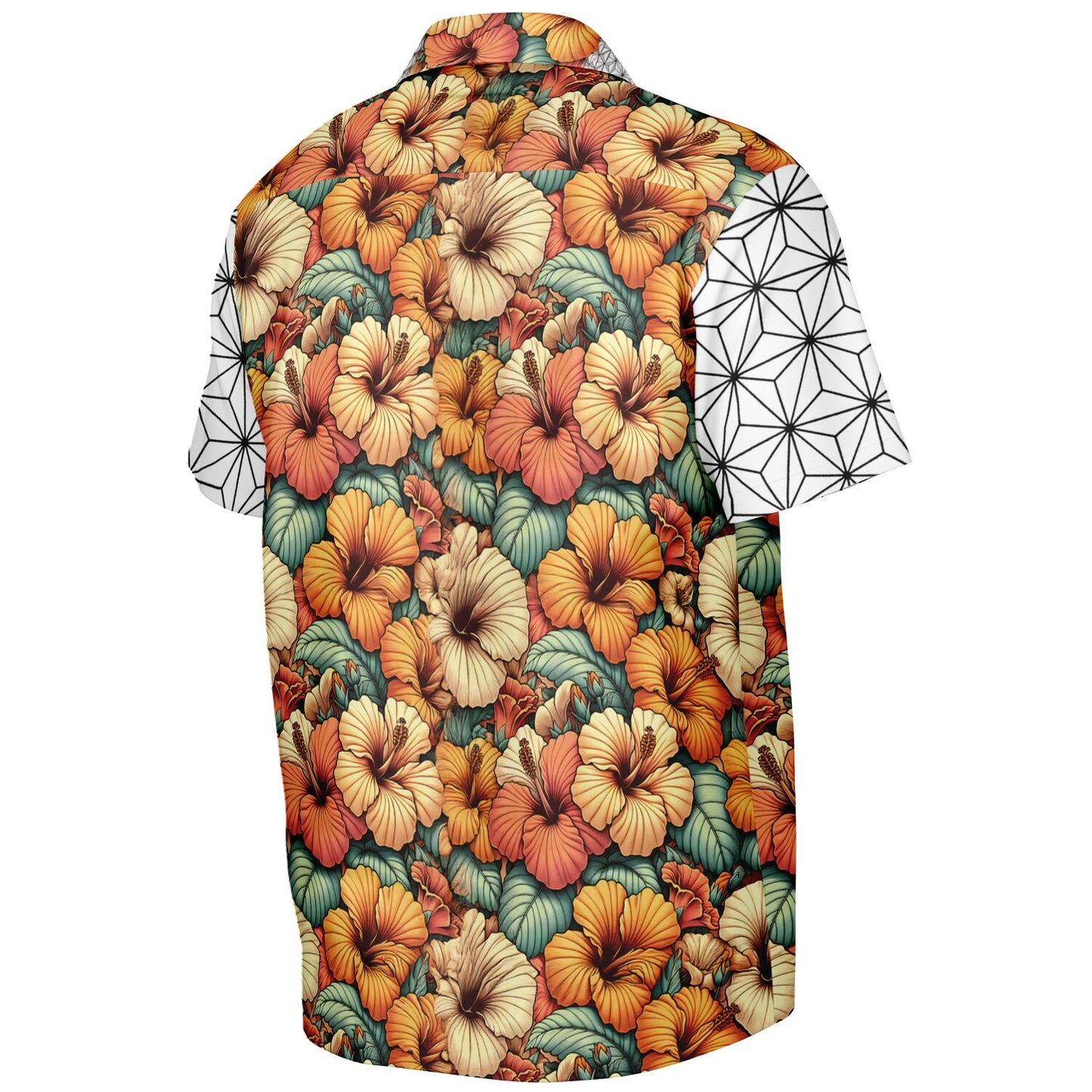 Orange Bird Short Sleeve Hawaiian Button-Down Shirt