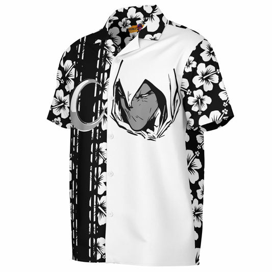 Moon Knight Collar Short Sleeve Button-Down Hawaiian Shirt