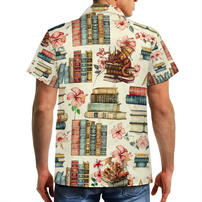 The Book Nerd Short Sleeve Hawaiian Shirt Button Down