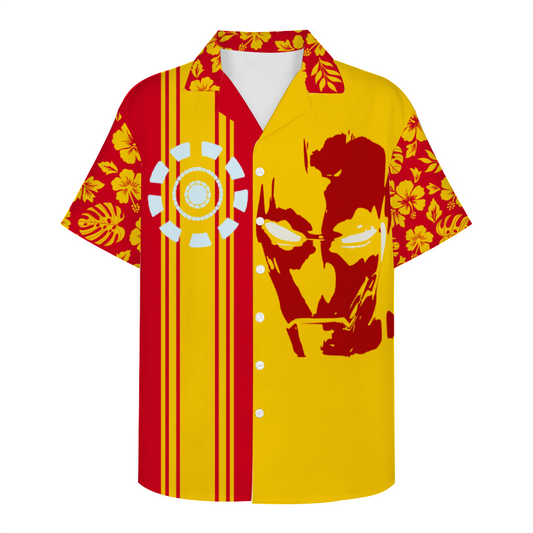 The IRON MEN's Short Sleeve Hawaiian Shirt Button Down