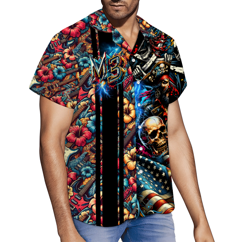 LIMITED EDITION! Custom M3 Men's Short Sleeve Hawaiian Shirt Button Down