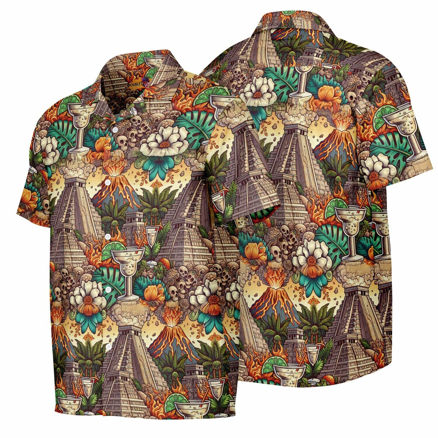 Mayan Mexico Margaritta Pavilion Short Sleeve Button-Down Shirt