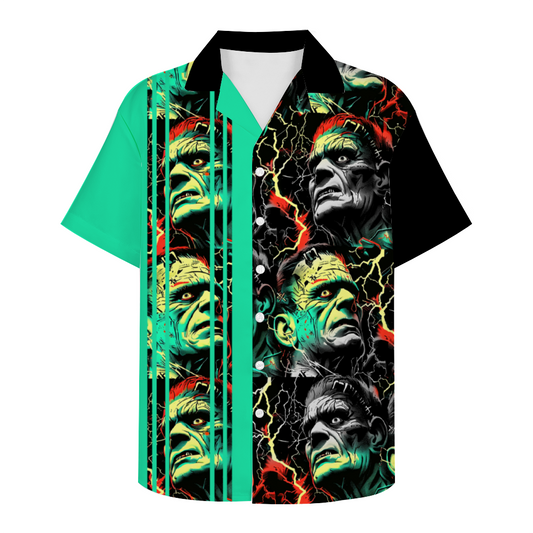 Frankenstein's Monster Short Sleeve Shirt Button Down