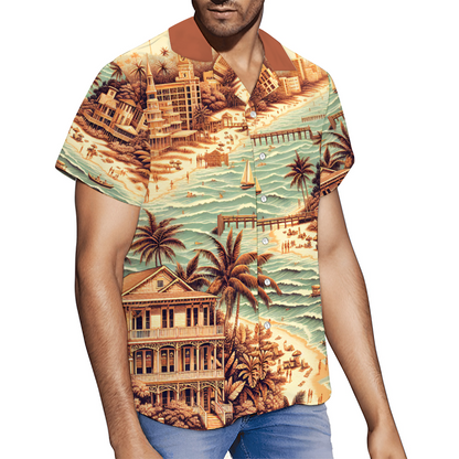 Custom Vintage Florida II Short Sleeve Shirt Button Down