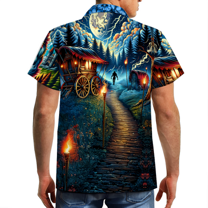 Custom Curse of the Werewolf Short Sleeve Hawaiian Shirt Button Down