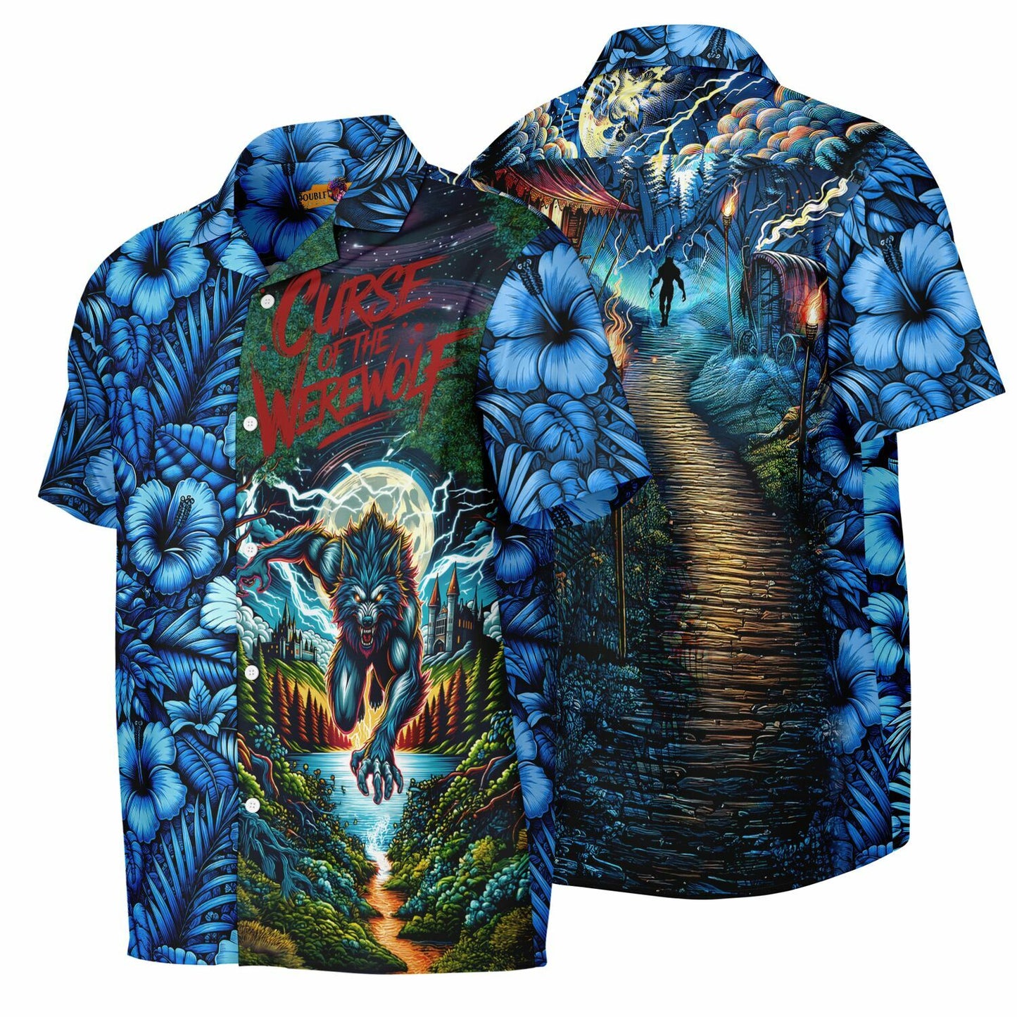 Curse of the Werewolf Short Sleeve Button-Down Hawaiian Shirt