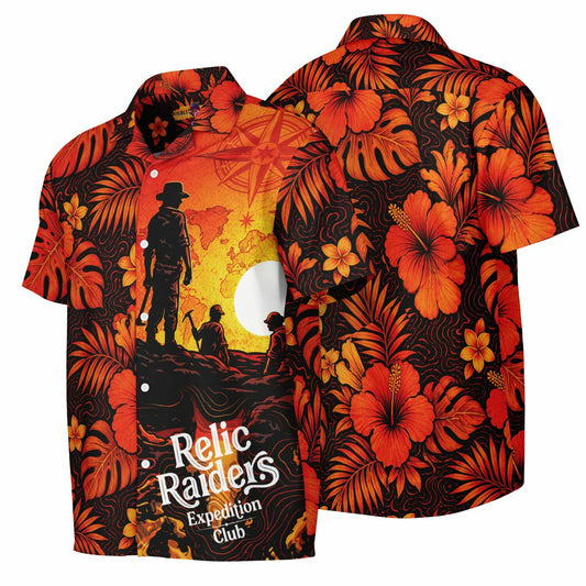 Relic Raiders Expedition Club Short Sleeve Button-Down Hawaiian Shirt