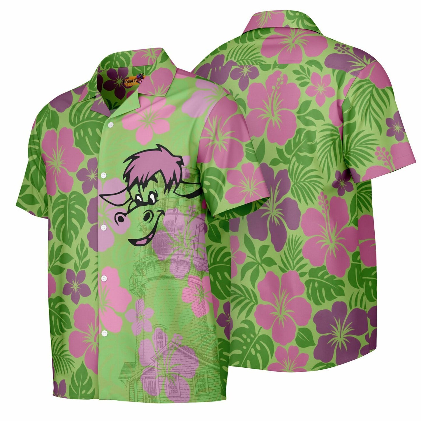 Elliot the Kindhearted Dragon Short Sleeve Button-Down Hawaiian Shirt