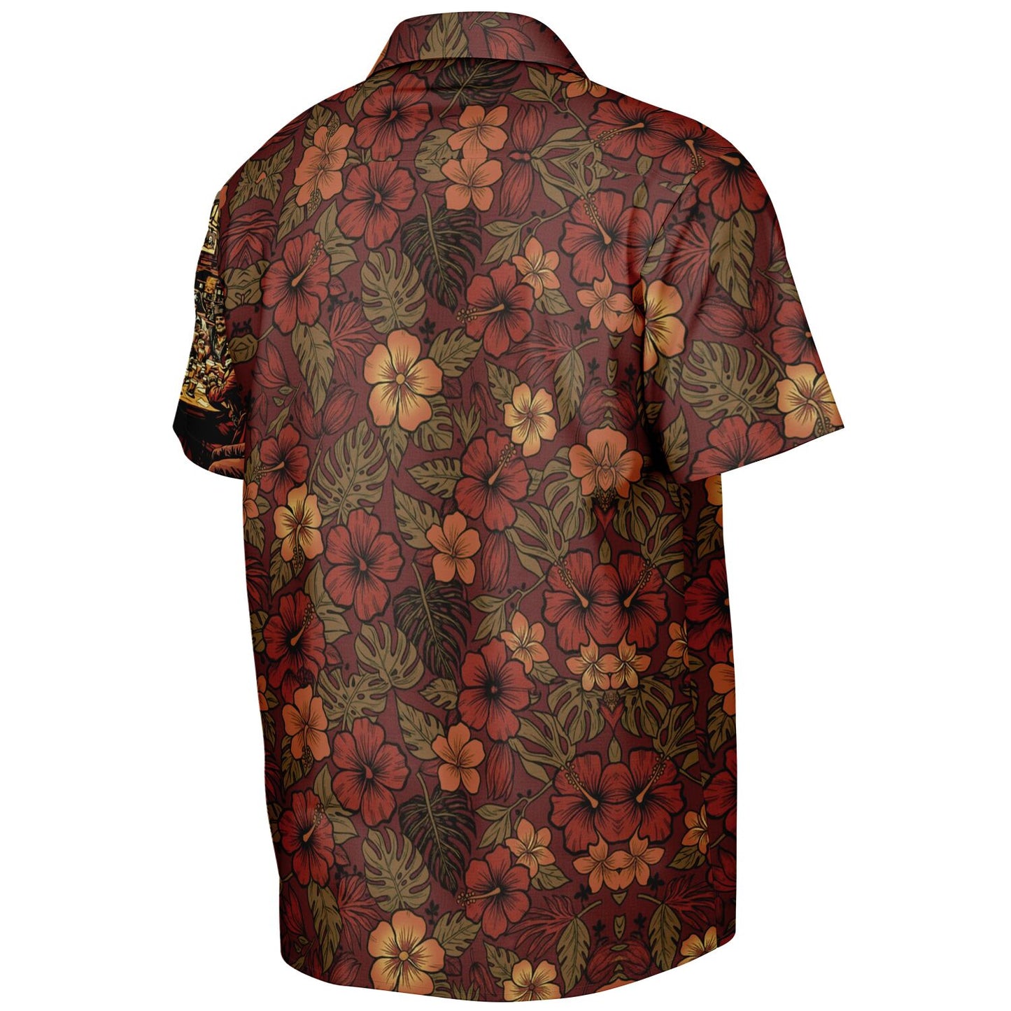 Drink Up Me Hearties Yo-Ho! Pirate Bar Hawaiian Spread Collar Short Sleeve Button-Down Shirt