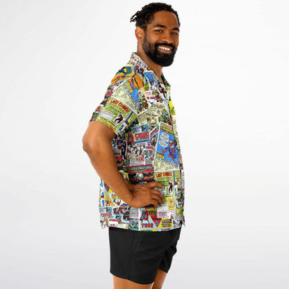 EXSELSIOR! Comic Book Ad Exclusive Short Sleeve Button-Down Hawaiian Shirt