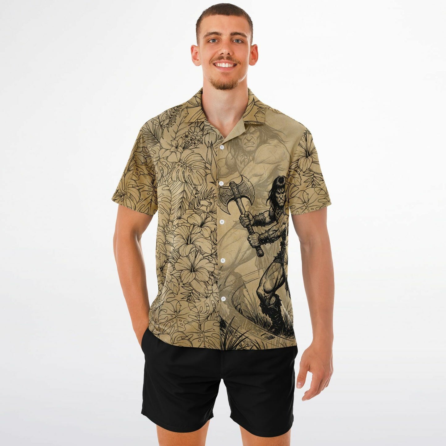 The Barbarian Hawaiian Short Sleeve Button-Down Shirt