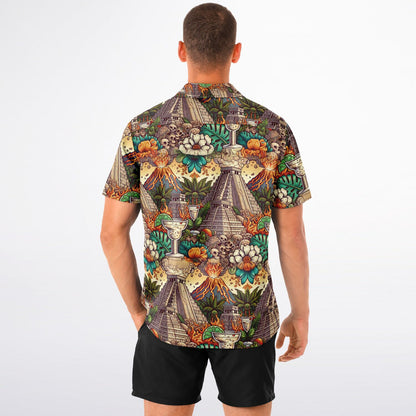 Mayan Mexico Margaritta Pavilion Short Sleeve Button-Down Shirt