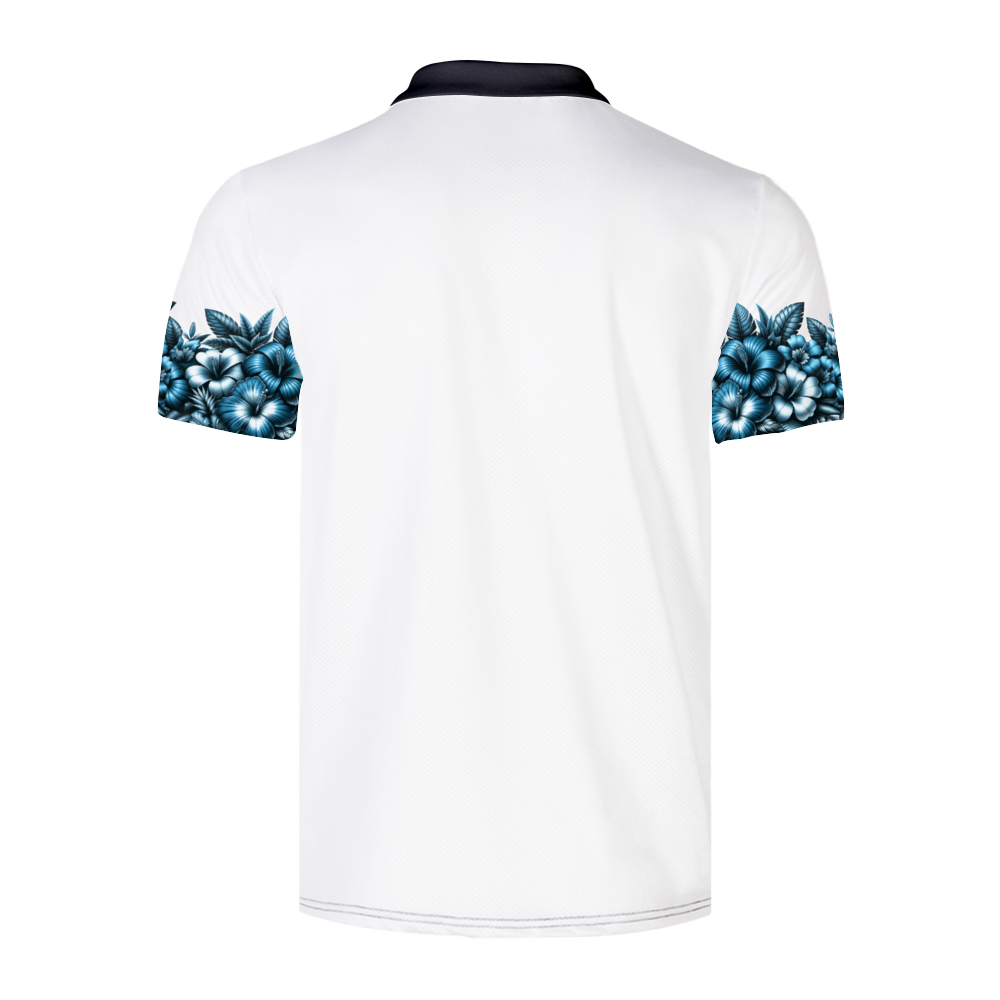 Custom Alice in Wonderland Steam Punk Style White & Black Classic Polo Shirt