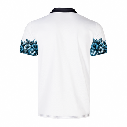 Custom Alice in Wonderland Steam Punk Style White & Black Classic Polo Shirt