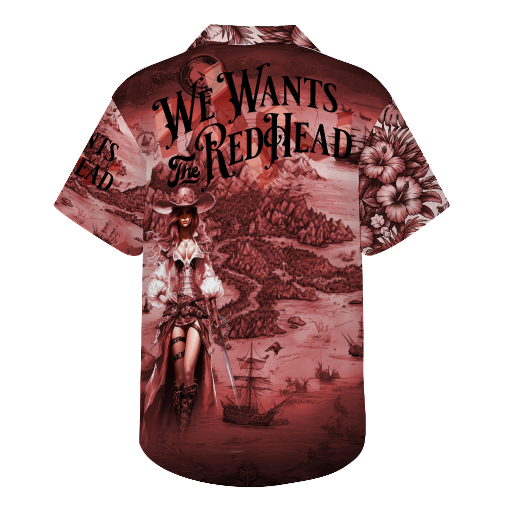 We Wants the Red Head Short Sleeve Hawaiian Shirt Button Down