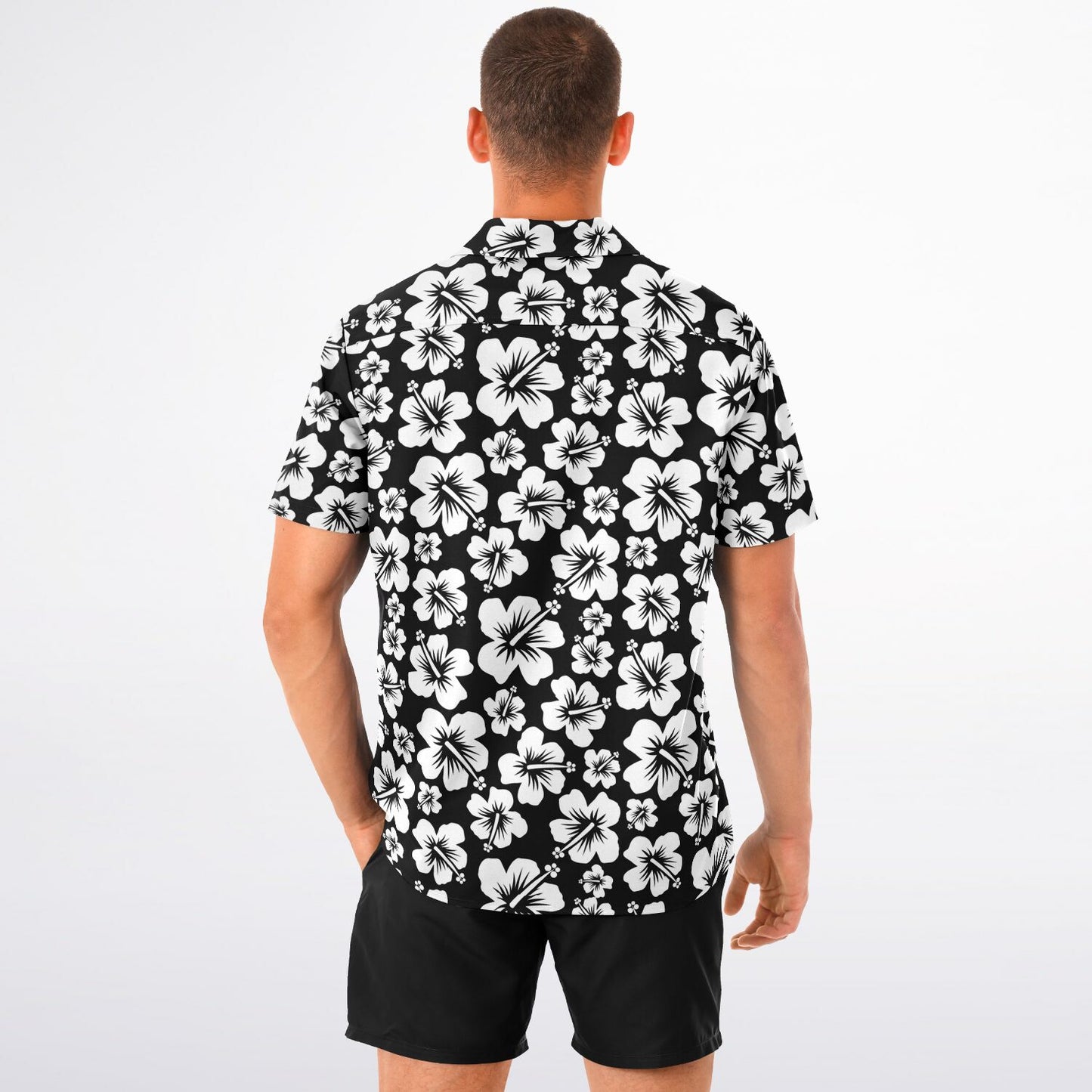 Moon Knight Collar Short Sleeve Button-Down Hawaiian Shirt