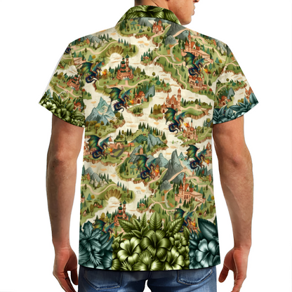 Custom Fantasy Town Map Hawaiian Shirt Button Down