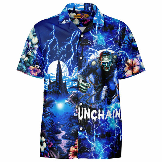 Frankenstein Unchained Short Sleeve Button-Down Hawaiian Shirt