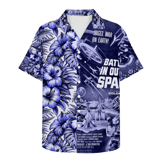Battle for Outer Space Short Sleeve Shirt Button Down