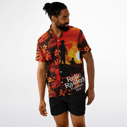 Relic Raiders Expedition Club Short Sleeve Button-Down Hawaiian Shirt