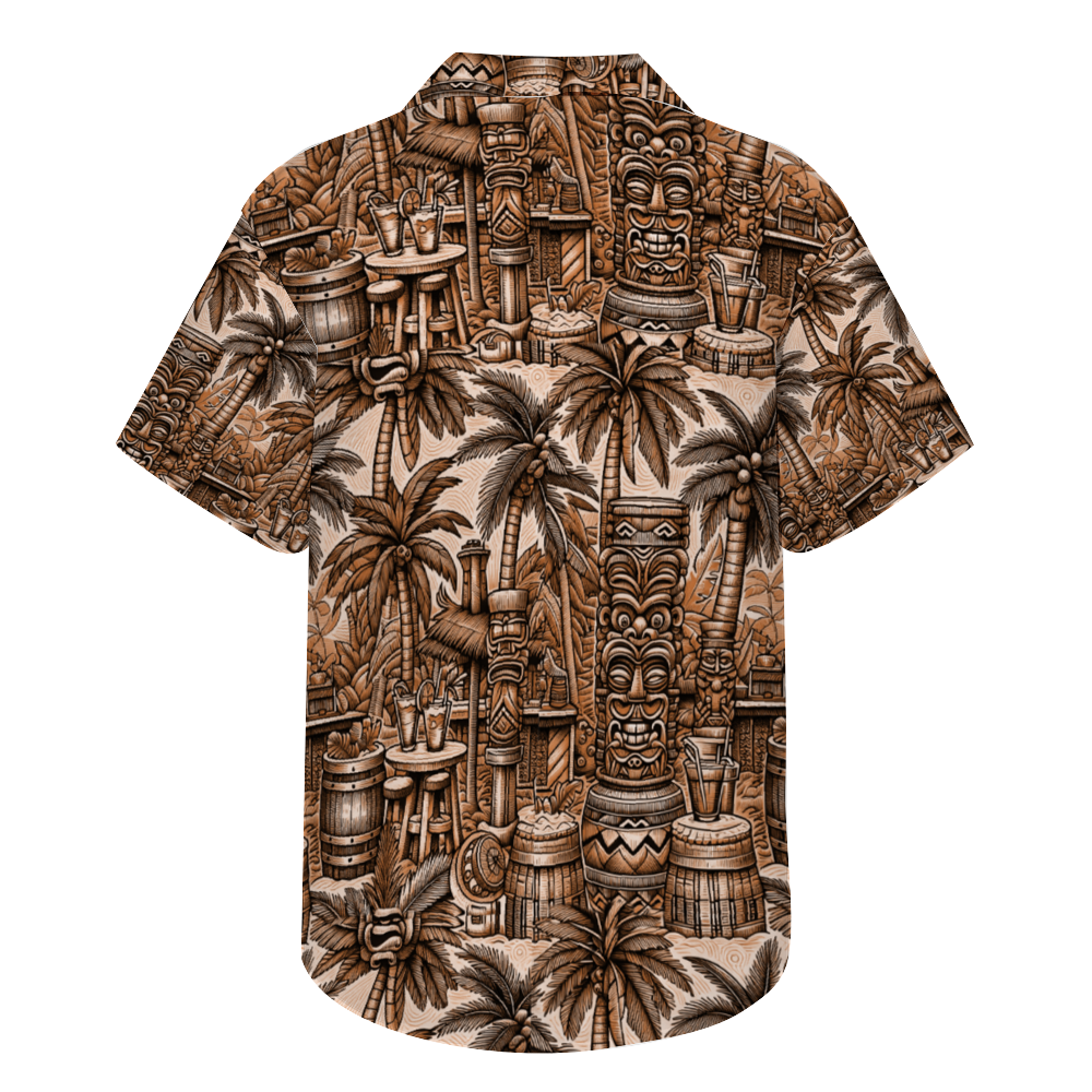 Tiki Bar on the Beach Short Sleeve Shirt Button Down