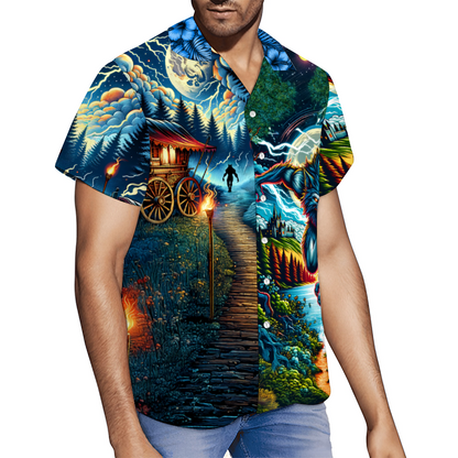 Custom Curse of the Werewolf Short Sleeve Hawaiian Shirt Button Down
