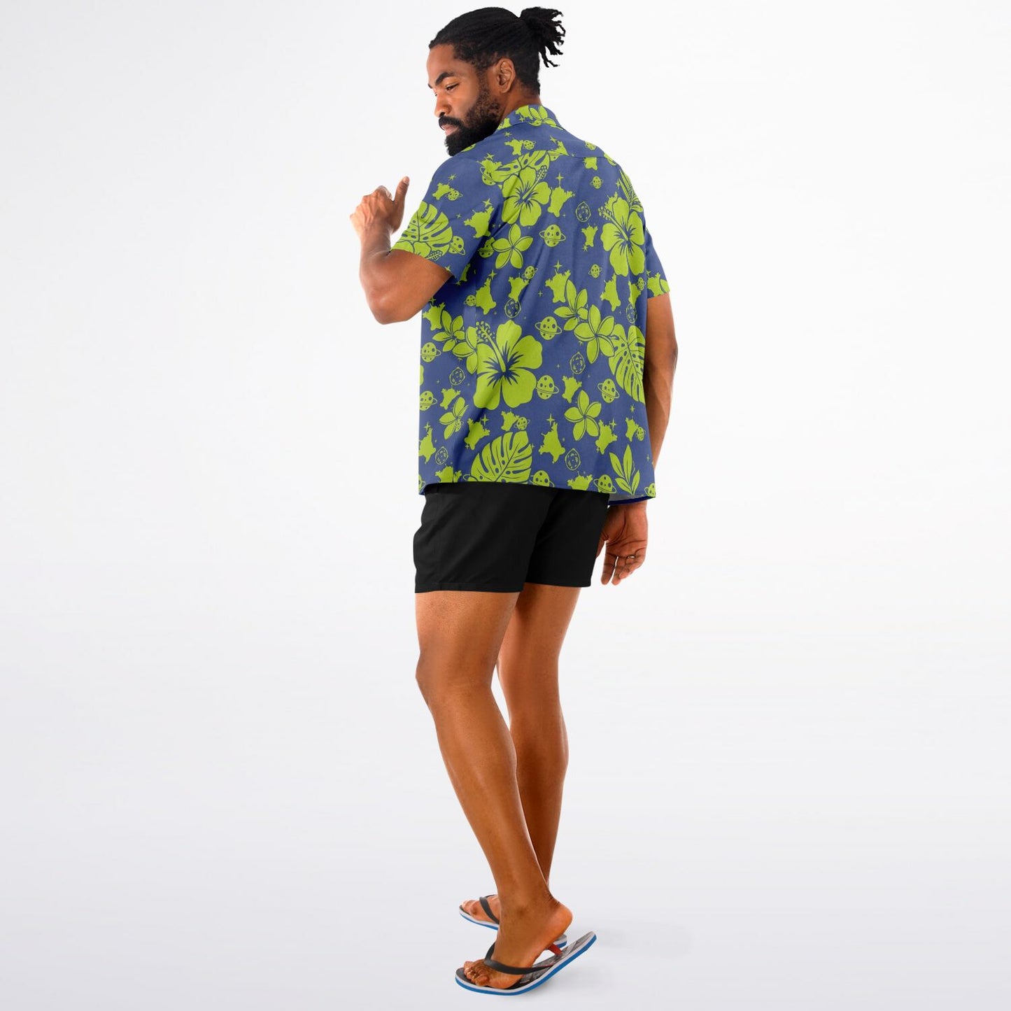 Toy Aliens Short Sleeve Button-Down Hawaiian Shirt