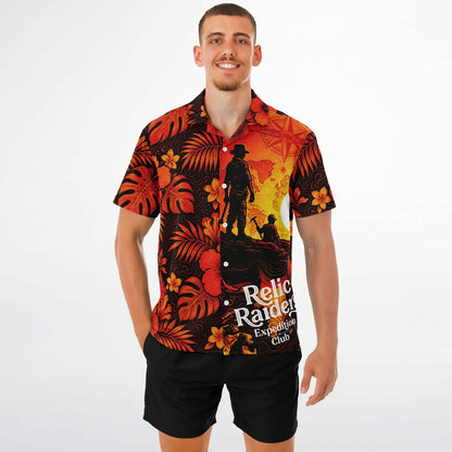 Relic Raiders Expedition Club Short Sleeve Button-Down Hawaiian Shirt