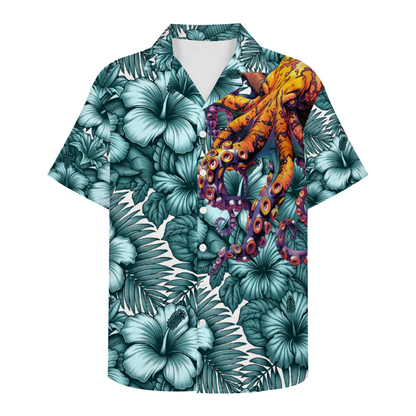 Mega Squid Short Sleeve Shirt Button Down