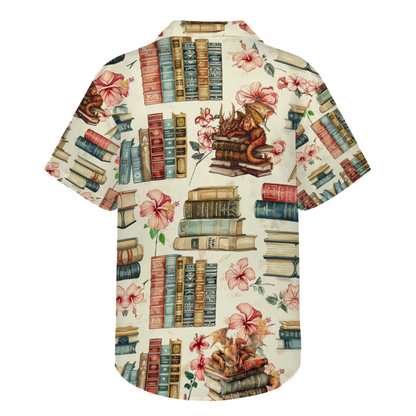 The Book Nerd Short Sleeve Hawaiian Shirt Button Down