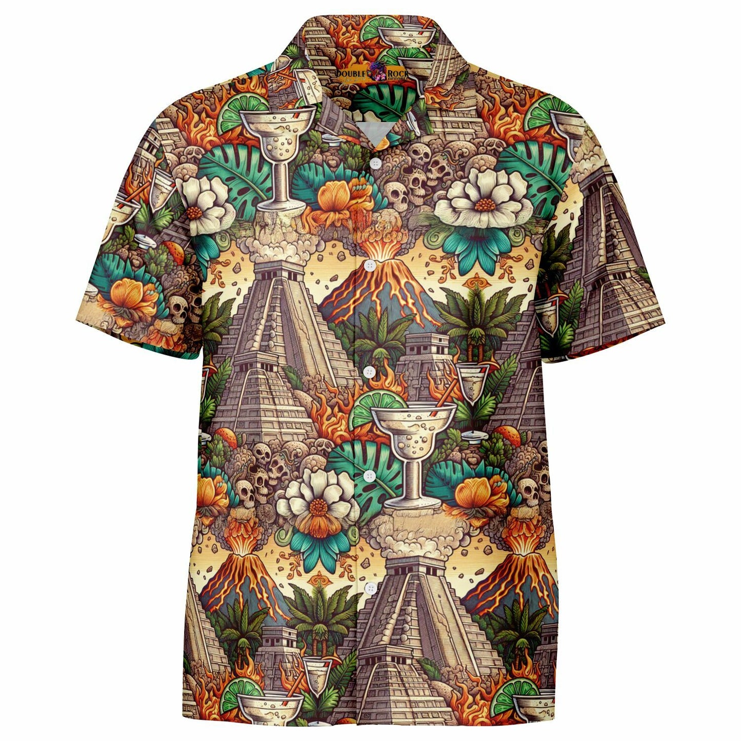 Mayan Mexico Margaritta Pavilion Short Sleeve Button-Down Shirt