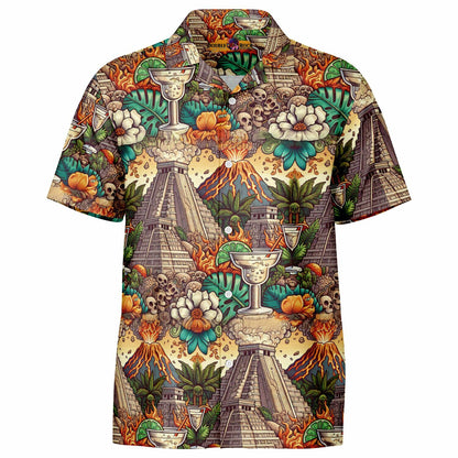 Mayan Mexico Margaritta Pavilion Short Sleeve Button-Down Shirt