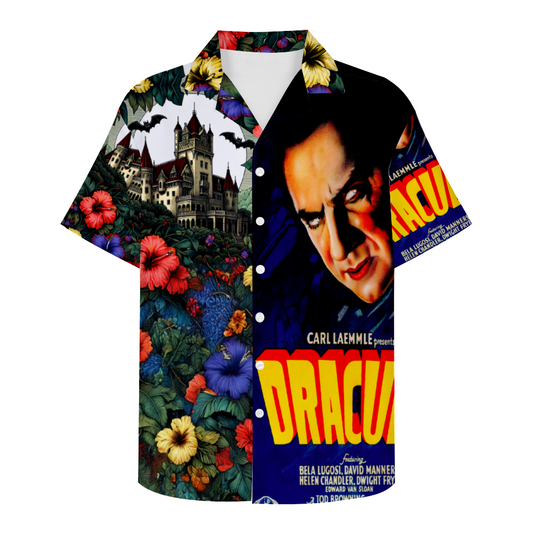 Classic Dracula Movie Style Hawaiian Short Sleeve Shirt Button Down