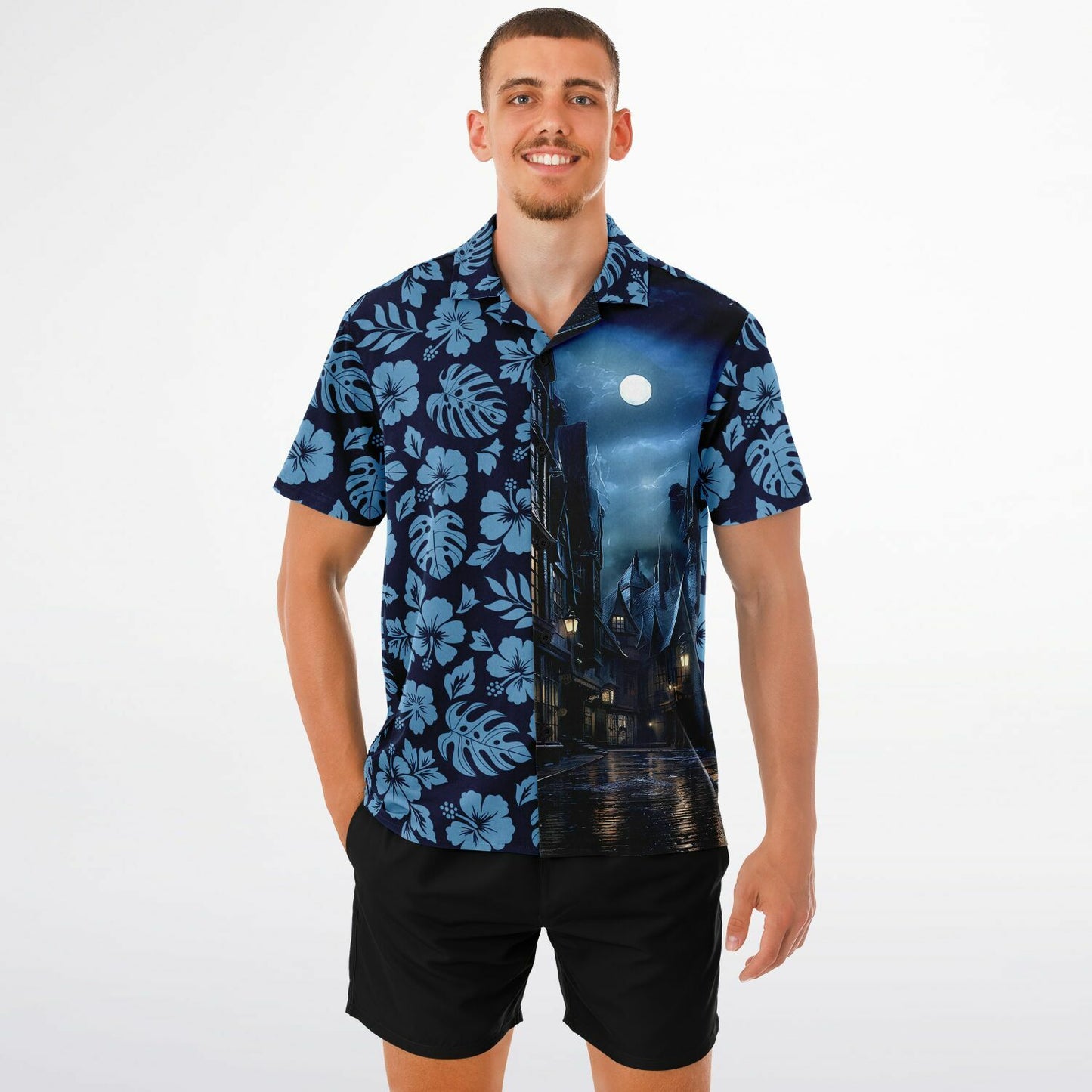 Nocturne Alley Short Sleeve Button-Down Hawaiian Shirt