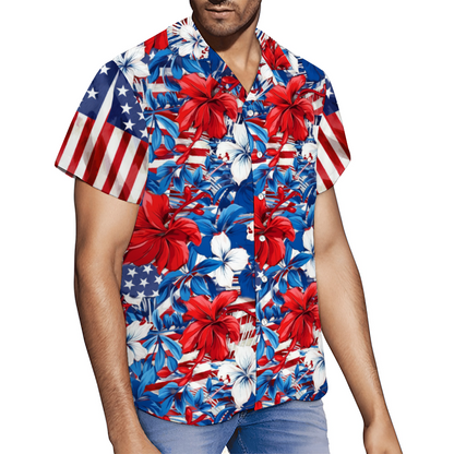 God Bless America Short Sleeve Shirt Button Down