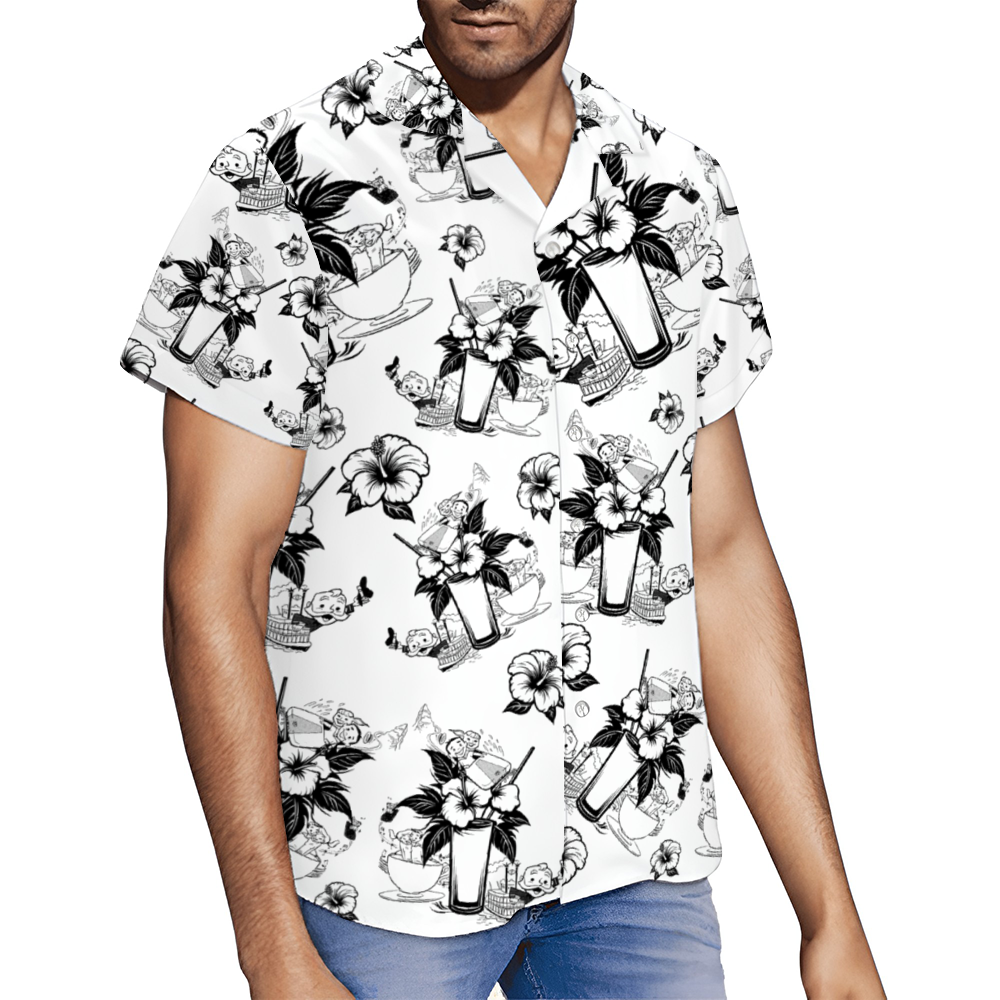 Vintage Theme Park Vibe Short Sleeve Shirt Button Down